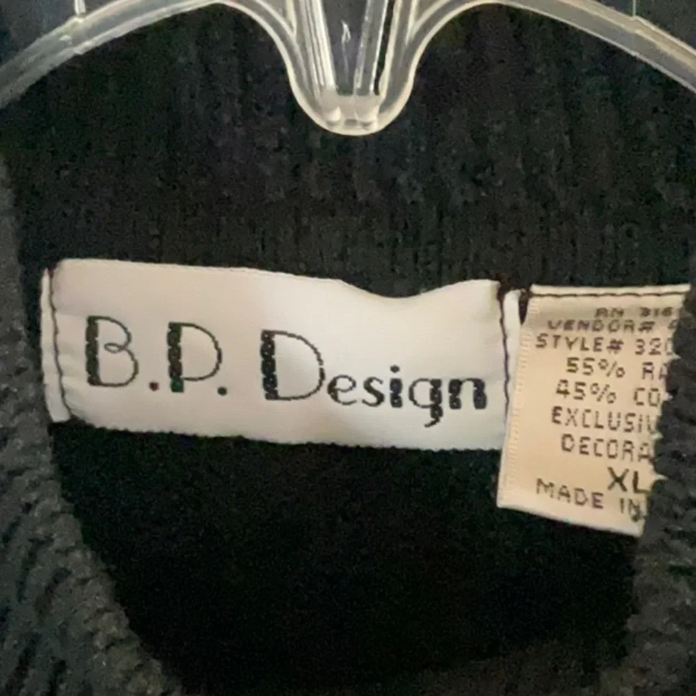 Elegant Black Floral Holiday Sweater - Picture 2 of 9